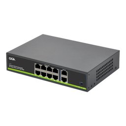Switch Ativo Cftv 8 Portas Poe + 2 Uplink 120w Giga Gs0246 - 1