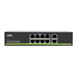 Switch Ativo Cftv 8 Portas Poe + 2 Uplink 120w Giga Gs0246 - 2