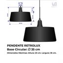 Ver imagem 2 de Luminária Pendente de Mesa Retrolux Moderna Elegante Preto Preto