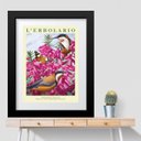 Ver imagem 1 de Quadro Passarinhos com Flores Rosas - 60x48cm:moldura Branca