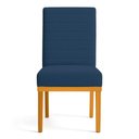 Ver imagem 4 de Kit 4 Cadeiras de Jantar Solana Veludo Base de Madeira - Pallazio Cor:Azul Marinho