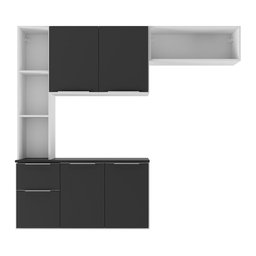 Cozinha Compacta com Armário e Balcão Mp2001 Sofia Multimóveis Branca/Preta - 6