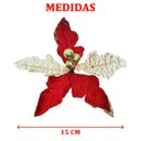 Ver imagem 5 de Kit 14 Flor Artificial Decoração Brilho Vermelho Gliter 15cm