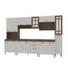 Cozinha Completa Fidelita Berlim Modulada 7 Peças 305 Cm 15 Portas 2 Gavetas Com Tampo Noce Off - 2