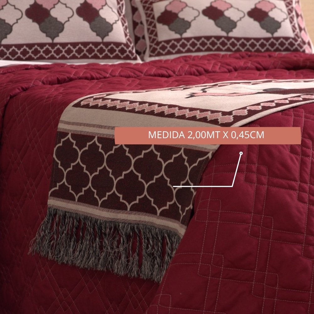 Xale Peseira Decorativo com Franja Turin Jacquard Estampado Marrocos - 2