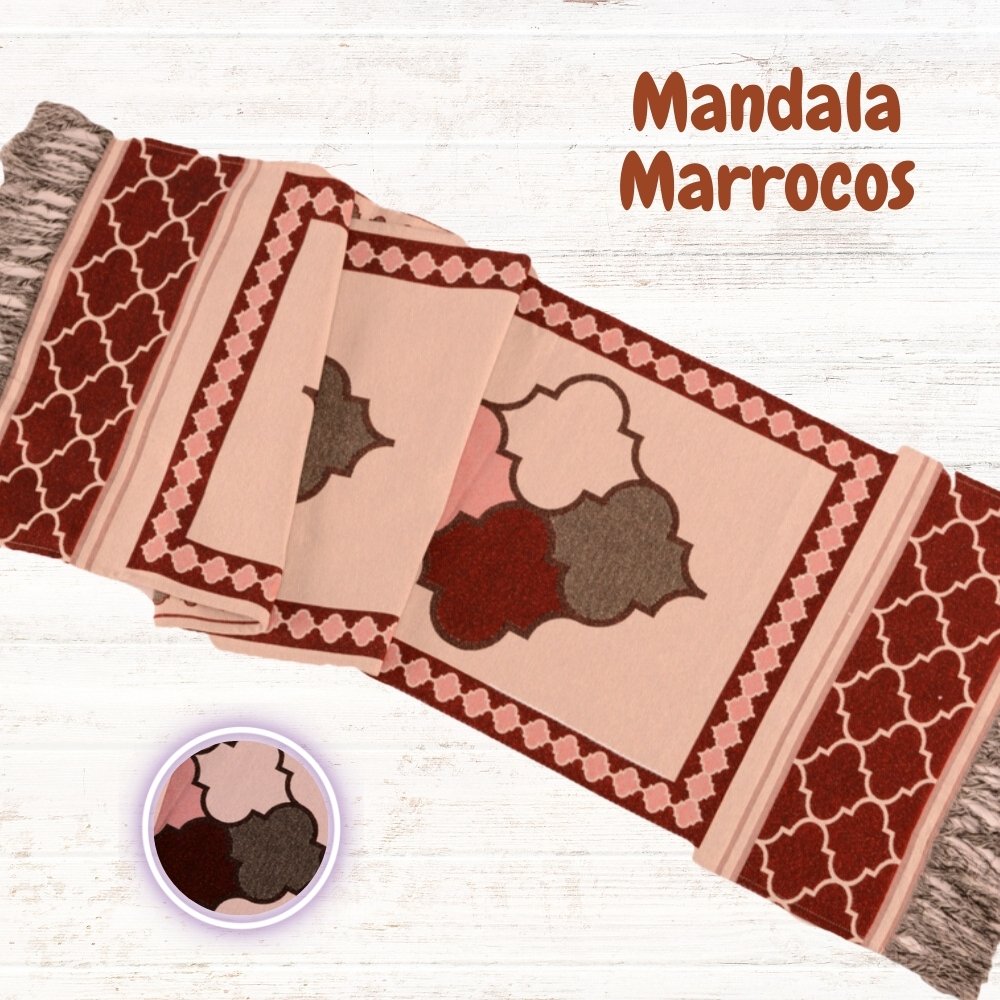 Xale Peseira Decorativo com Franja Turin Jacquard Estampado Marrocos - 3