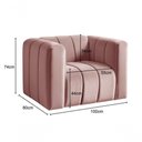 Ver imagem 3 de Poltrona Mona Veludo Encosto Alto Confortável Rosê Bella Decor
