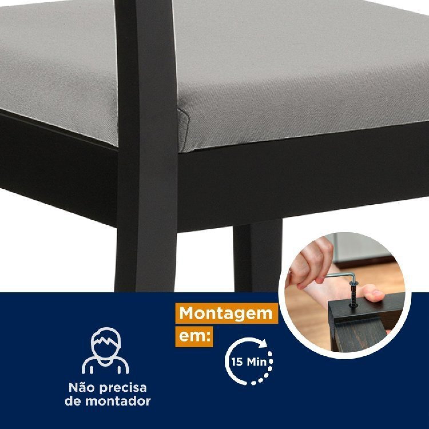 Conjunto Mesa de Jantar Tampo Vidro e MDF 1,80m e 6 Cadeiras Tiê CabeCasa MadeiraMadeira - 7