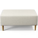 Ver imagem 3 de Puff Decorativo Sala de Estar Cléo W01 Pés Palito 90 cm Linho Champagne - Lyam Decor