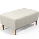 Ver imagem 1 de Puff Decorativo Sala de Estar Cléo W01 Pés Palito 90 cm Linho Champagne - Lyam Decor