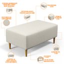 Ver imagem 4 de Puff Decorativo Sala de Estar Cléo W01 Pés Palito 90 cm Linho Champagne - Lyam Decor