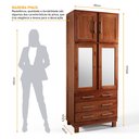 Ver imagem 3 de Guarda Roupa Solteiro com Espelho e Pés 4 Portas 3 Gavetas Paris