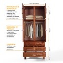 Ver imagem 4 de Guarda Roupa Solteiro com Espelho e Pés 4 Portas 3 Gavetas Paris