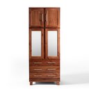 Ver imagem 2 de Guarda Roupa Solteiro com Espelho e Pés 4 Portas 3 Gavetas Paris