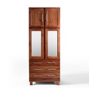 Ver imagem 2 de Guarda Roupa Solteiro com Espelho e Pés 4 Portas 3 Gavetas Paris