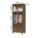 Ver imagem 3 de Guarda Roupa Solteiro com Espelho e Pés 4 Portas 3 Gavetas Paris Marrom/Castanho