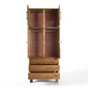 Ver imagem 4 de Guarda Roupa Solteiro com Espelho e Pés 4 Portas 3 Gavetas Paris Marrom/Castanho
