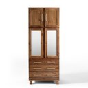 Ver imagem 7 de Guarda Roupa Solteiro com Espelho e Pés 4 Portas 3 Gavetas Paris