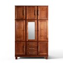 Ver imagem 2 de Guarda Roupa Solteiro com Espelho e Pés 8 Portas 3 Gavetas Paris Lanes Móveis