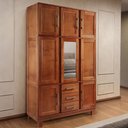 Ver imagem 1 de Guarda Roupa Solteiro com Espelho e Pés 8 Portas 3 Gavetas Paris Lanes Móveis