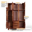 Ver imagem 6 de Guarda Roupa Solteiro com Espelho e Pés 8 Portas 3 Gavetas Paris Lanes Móveis