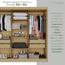 Ver imagem 6 de Guarda-Roupa Casal com Espelho 3 Portas 4 Gavetas 100% MDF Ipanema Bege/Jequitibá