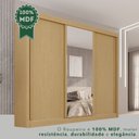 Ver imagem 7 de Guarda-Roupa Casal com Espelho 3 Portas 4 Gavetas 100% MDF Ipanema Bege/Jequitibá