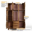 Ver imagem 5 de Guarda Roupa Solteiro com Espelho e Pés 8 Portas 3 Gavetas Paris Lanes Móveis