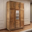 Ver imagem 1 de Guarda Roupa Solteiro com Espelho e Pés 8 Portas 3 Gavetas Paris Lanes Móveis