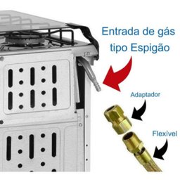 Kit Instalação Gás Mangueira Cobre 80cm Botijão Glp - 2