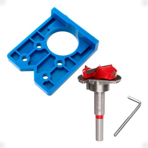 Kit Broca Forstner 35mm Dobradiça com Limitador e Gabarito