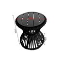 Ver imagem 2 de Mesa de Centro Sol em Corda Náutica e Base em Alumínio Preta 70cm Preta