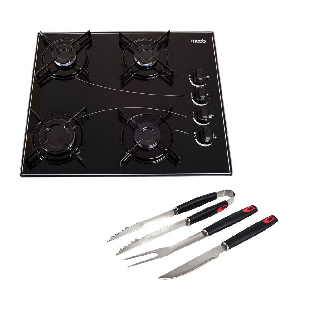 Cooktop a Gás 4 Bocas Moob Ultra Chama Com Acendimento Automatico Bivolt - 1