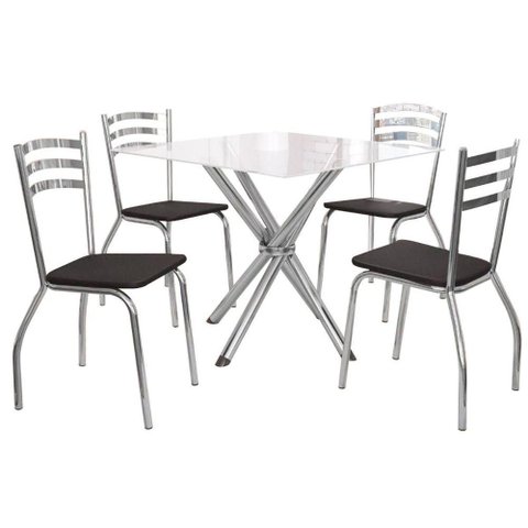 Mesa Cozinha Volga 90 + 4 Cad Portugal Cromado Kappesberg