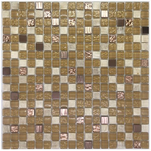 Pastilha de Vidro Cristal Bronze 30x30cm para Banheiro