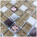 Ver imagem 2 de Pastilha de Vidro Cristal Bronze 30x30cm para Banheiro