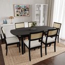 Ver imagem 1 de Conjunto Mesa de Jantar Tampo MDF 1,80m e 6 Cadeiras Tiê CabeCasa MadeiraOriginals Preto