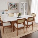 Ver imagem 1 de Conjunto Mesa de Jantar Tampo MDF 2,0m e 6 Cadeiras Tiê CabeCasa MadeiraOriginals Marrom