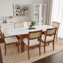 Ver imagem 1 de Conjunto Mesa de Jantar Tampo MDF 2,0m e 6 Cadeiras Tiê CabeCasa MadeiraOriginals