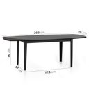 Ver imagem 3 de Conjunto Mesa de Jantar Tampo Vidro e MDF 2,0m e 6 Cadeiras Tiê CabeCasa MadeiraOriginals Preto
