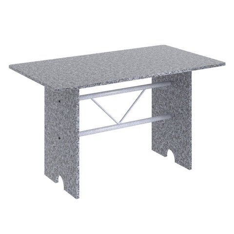 Mesa para Cozinha 120x75cm Tampo Granito Cinza/Martelado Pérola/Ocre