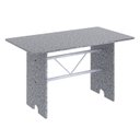 Ver imagem 1 de Mesa para Cozinha 120x75cm Tampo Granito Cinza/Martelado Pérola/Ocre