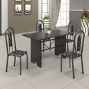 Ver imagem 3 de Mesa para Cozinha 120x75cm Tampo Ardósia Cinza/Martelado Prata/Indiano