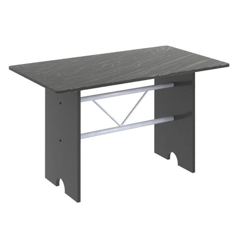 Mesa para Cozinha 120x75cm Tampo Ardósia Cinza/Martelado Pérola/Indiano