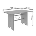Ver imagem 2 de Mesa para Cozinha 120x75cm Tampo Ardósia Cinza/Martelado Pérola/Indiano