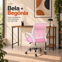 Ver imagem 4 de Conjunto de Escritório Mesa Bela e Cadeira Begônia Mesh Rosa