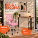 Ver imagem 5 de Conjunto de Escritório Mesa Bela e Cadeira Begônia Mesh Rosa