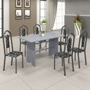 Ver imagem 3 de Mesa para Cozinha 140x75cm Tampo Granito Prata/Martelado/Ocre