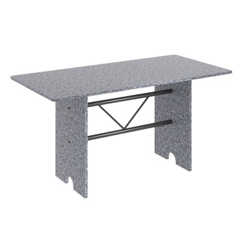 Mesa para Cozinha 140x75cm Tampo Granito Prata/Martelado/Ocre