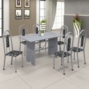 Ver imagem 3 de Mesa para Cozinha 140x75cm Tampo Granito Cinza/Martelado Pérola/Ocre
